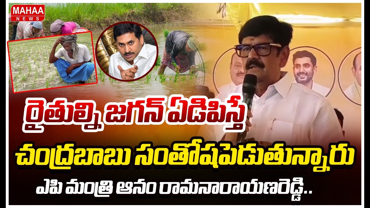 రైతుల్ని జగన్ ఏడిపిస్తే,చంద్రబాబు సంతోషపెడుతున్నారు..ఎపి మంత్రి ఆనం రామనారాయణరెడ్డి.. | Mahaa News