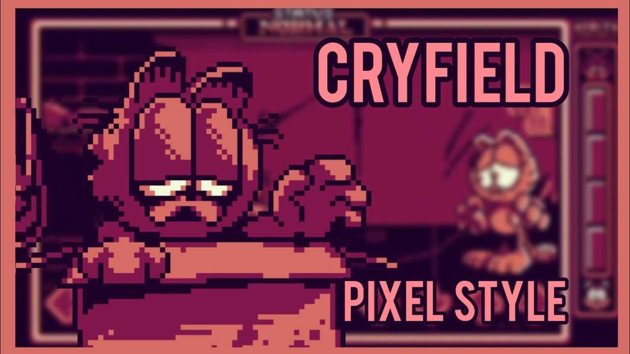 FNF Cryfield pixel style Gorefield Gameboy'd