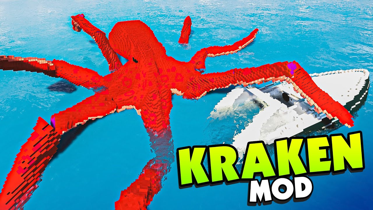 GIANT KRAKEN Mod Destroys SHIPS and BUILDINGS! - Teardown Mods