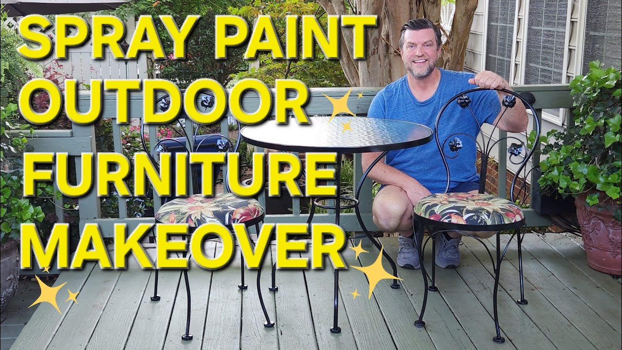 Spray Painting OutDoor Furniture Makeover✨️/Gardening with Grayson 