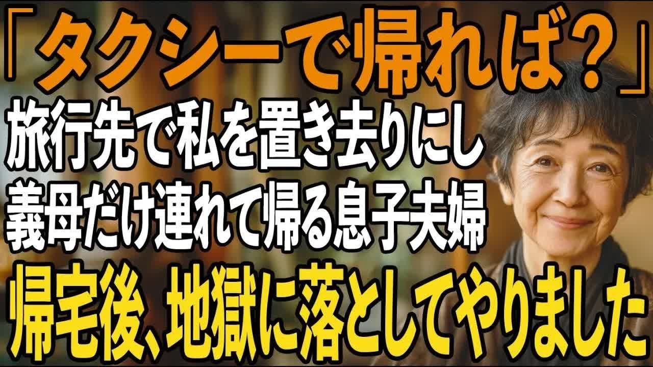「自分で帰って来て」旅行先で体調不良の私を置き去りに 義母だけ連れて帰宅する息子夫婦。タクシーで帰った私は復讐を決意し→1ヶ月後、家族は大崩壊【シニアライフ】【60代以上の方へ】