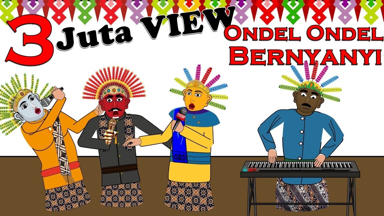 Kartun Ondel Ondel Bernyanyi la la la la bom bom bom bom  - Lagu ondel ondel Betawi