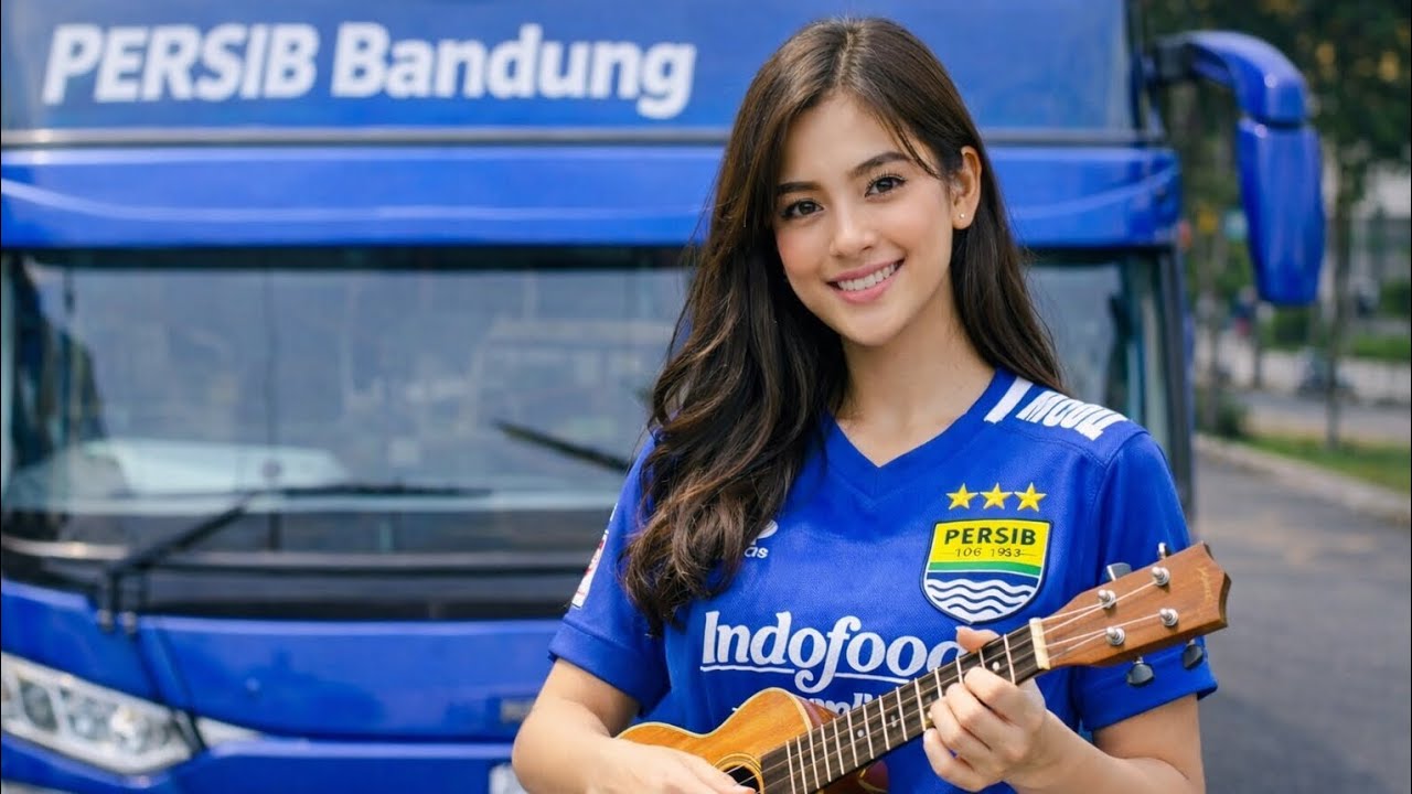 Cewe Cantik Cinta Persib Bandung - Bernyanyi Merdu di Laga Persib vs Persebaya Surabaya