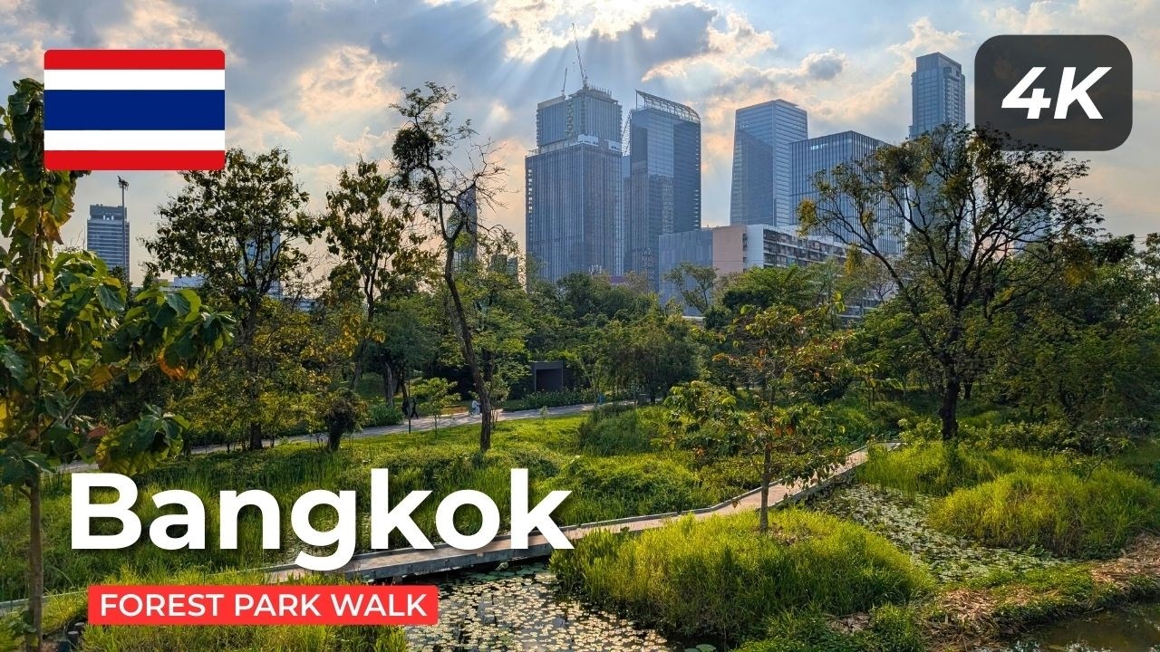 Benchakitti Forest Park 🇹🇭 | Golden Hour Walk in Bangkok (4K)