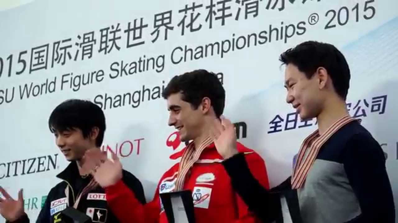 WC Shanhai 2015 small medal ceremony 1 Yuzuru Hanyu 羽生結弦