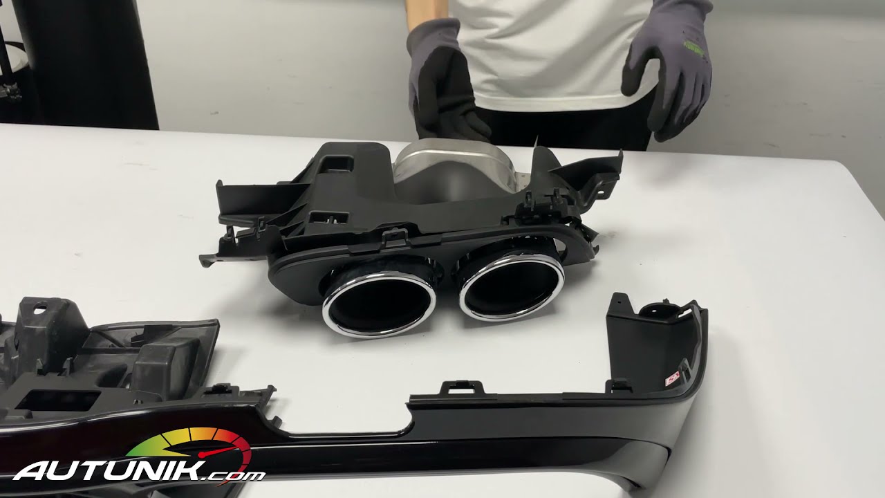 Autunik.com - E53 AMG Rear Diffuser + Chrome Muffler Tips for Mercedes E-Class W214 Sedan di125