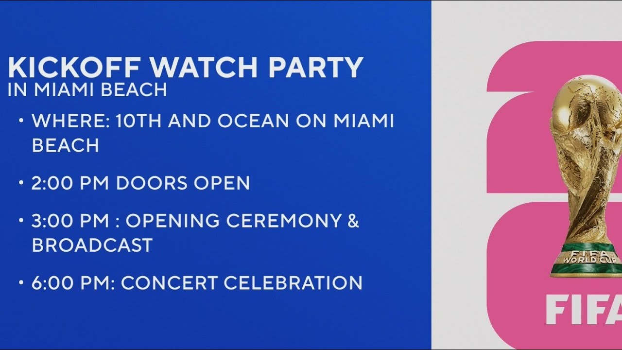 FIFA World Cup kickoff watch party being held in Miami Beach on Thursday afternoon