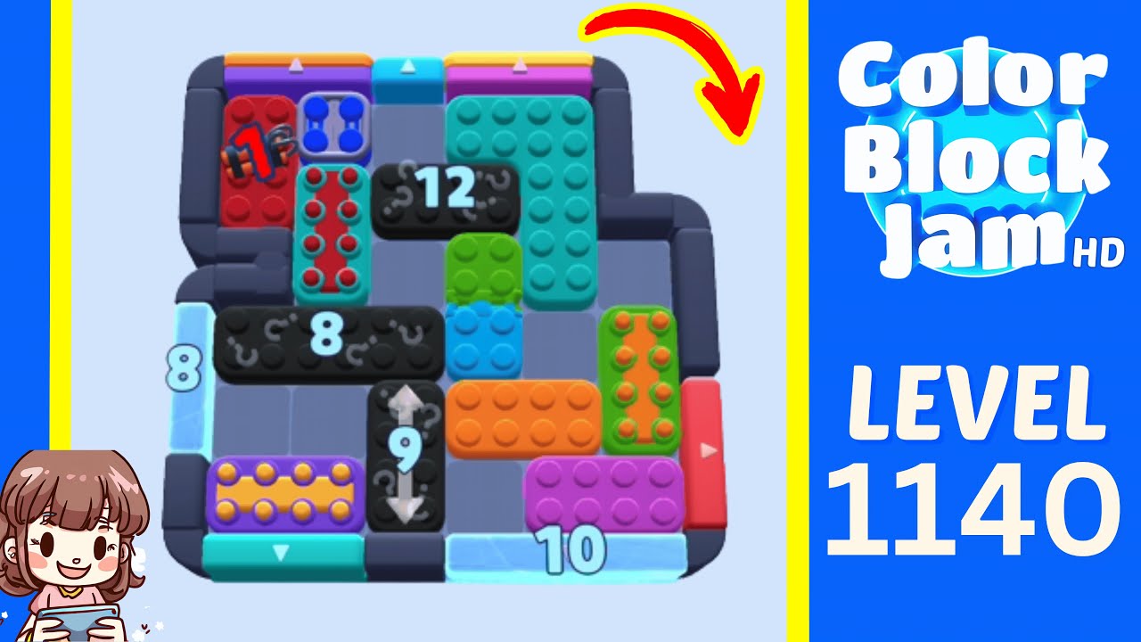 Color Block Jam Level 1140 Solution Walkthrough
