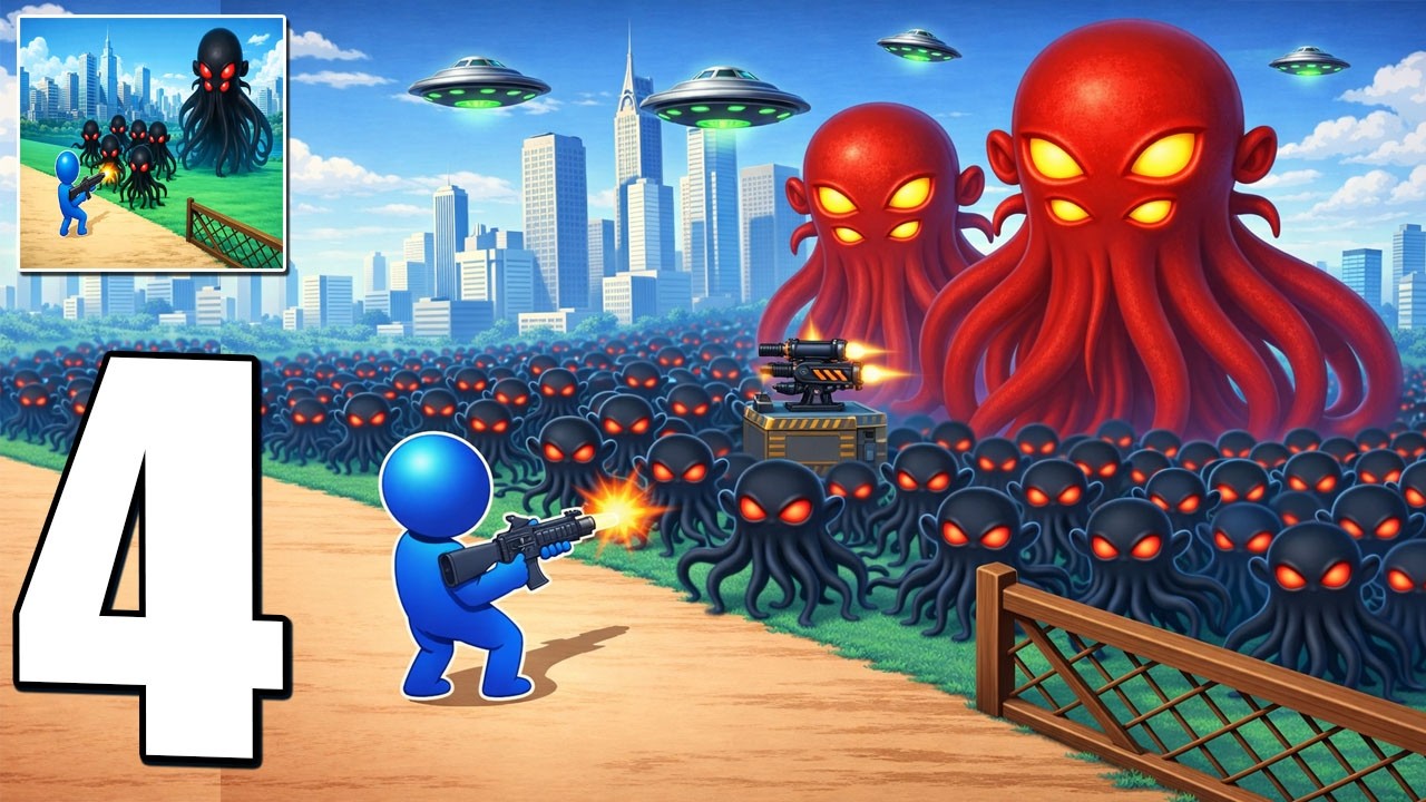 Alien Defence - Save Area51 - Gameplay Walkthrough Part 4 - Shooting, Tower Defense (Android,iOS)