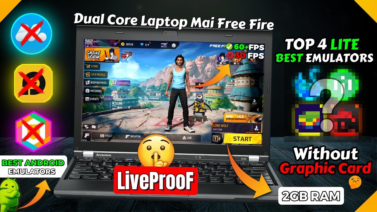 Top 4 Lite Emulators Best for Free Fire on Low-End PC | Laptop Par Free Fire 60 Fps Mai Live ProoF