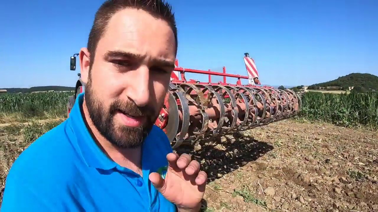 le déchaumage de l'ail,  Fendt 716/ horsch terrano 3m