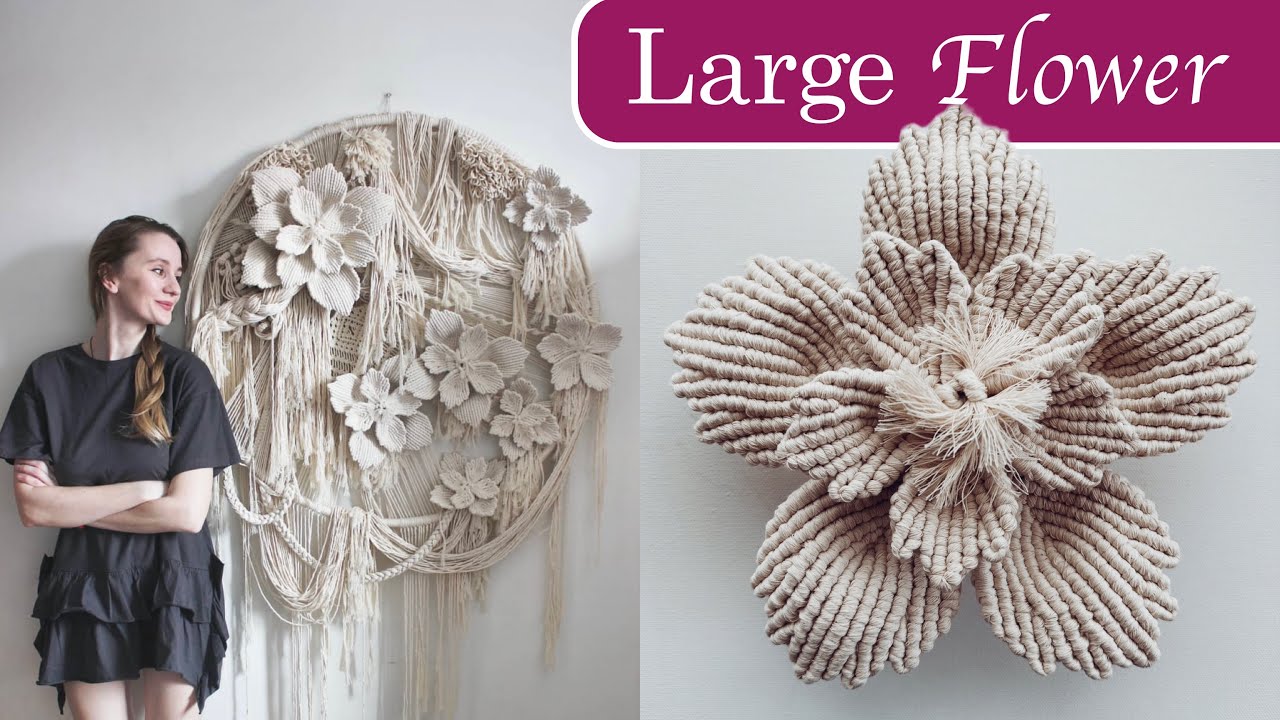 Tutorial Macrame LARGE FLOWER 9,5 inches / 24 cm