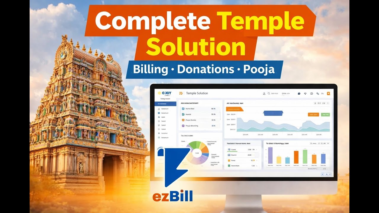 Temple Management Software in India | ezBill Temple Solution Promo | Pos Device | Web App