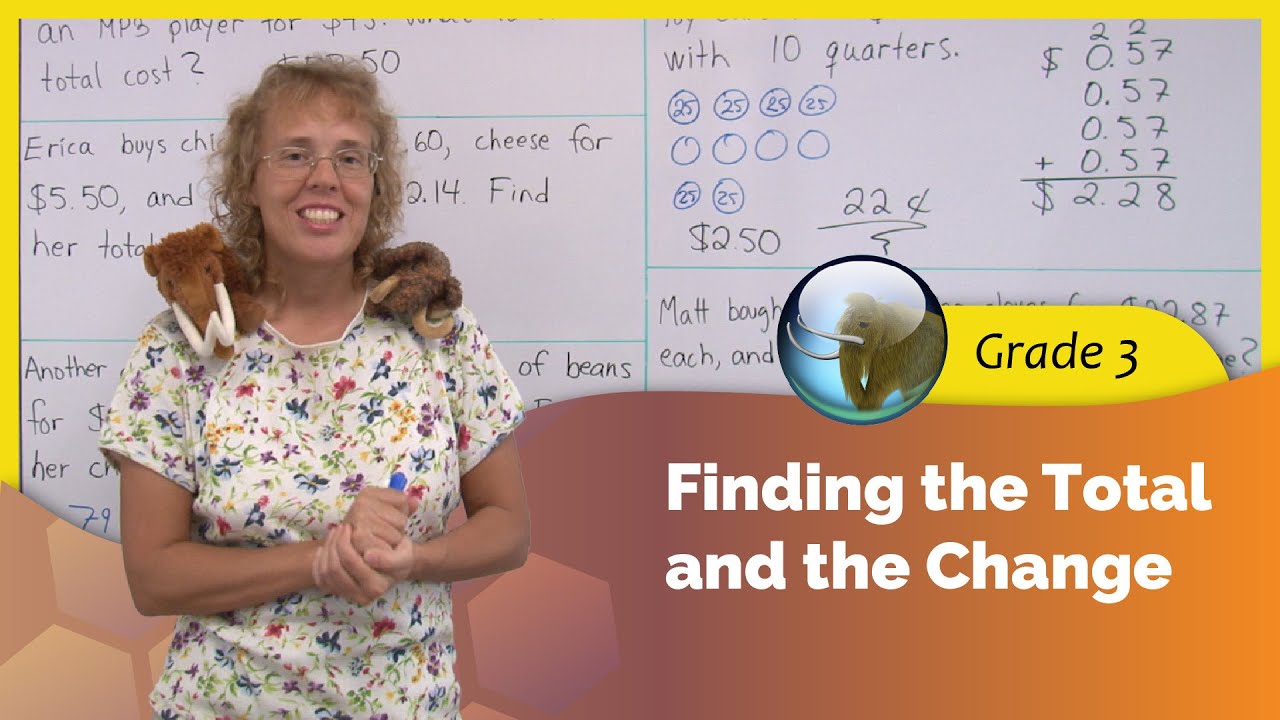 Finding the total and the change (3rd-4th grade math)