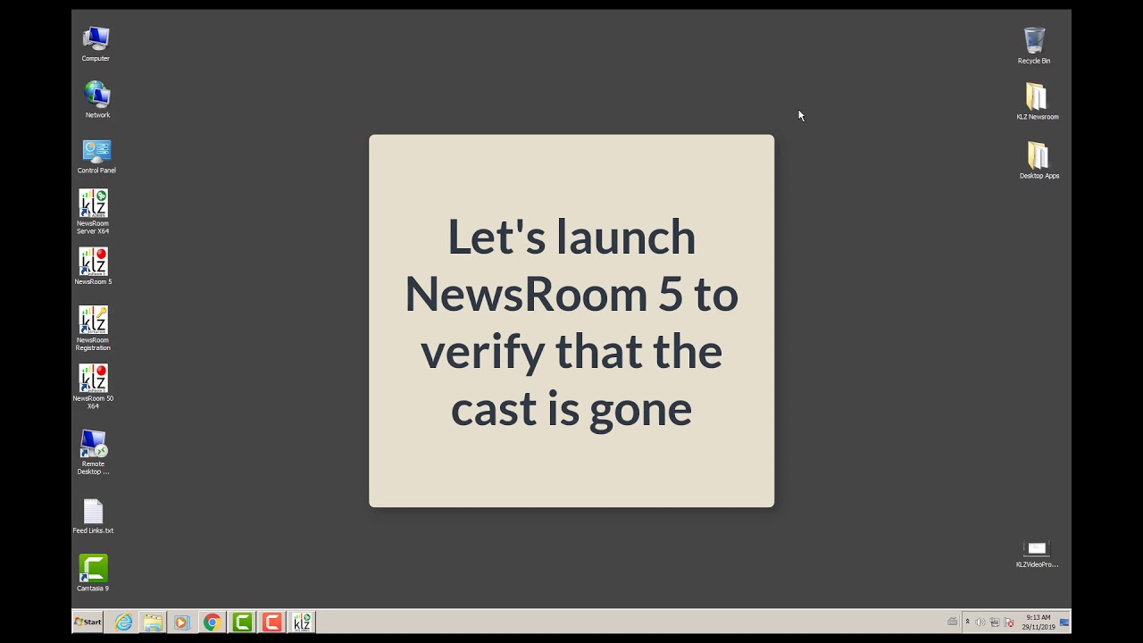 NewsRoom 5 - Removing a Cast