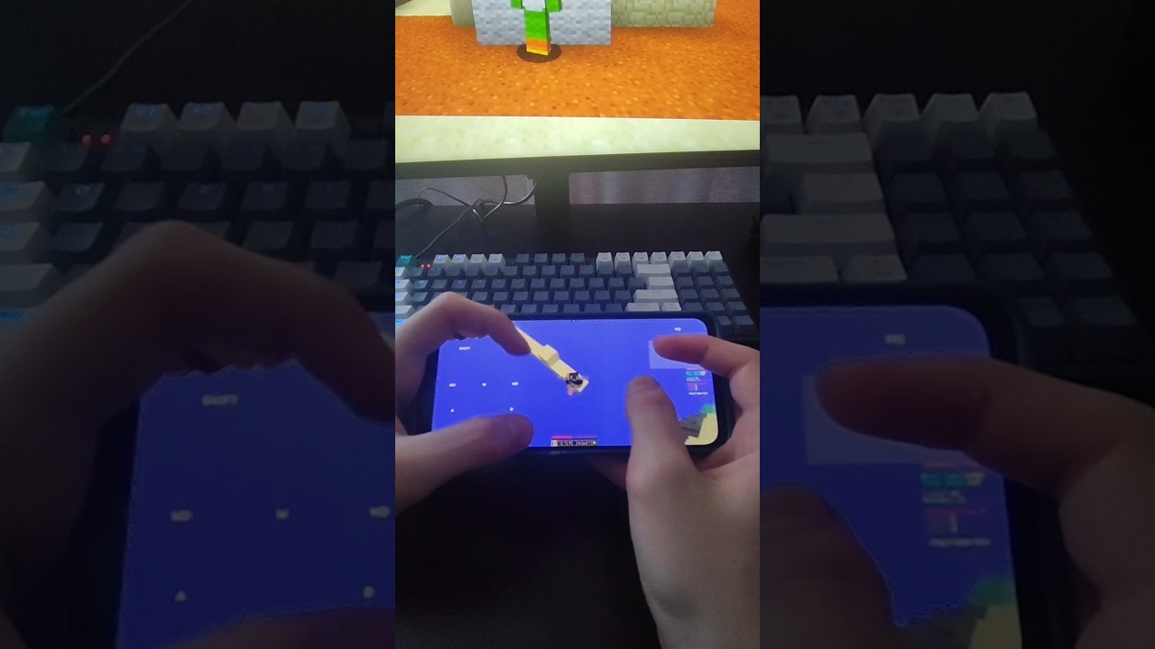 HANDCAM PC VS PHONE 0CPS BRIDGE💀 #handcam #phone #pc #minecraft #vs  #pojavlauncher #0cps #touch
