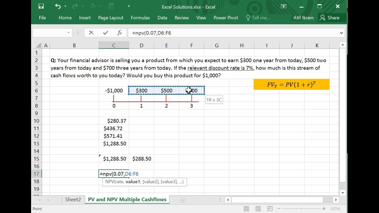Как рассчитать текущую стоимость (PV) и чистую текущую стоимость (NPV) в MS Excel