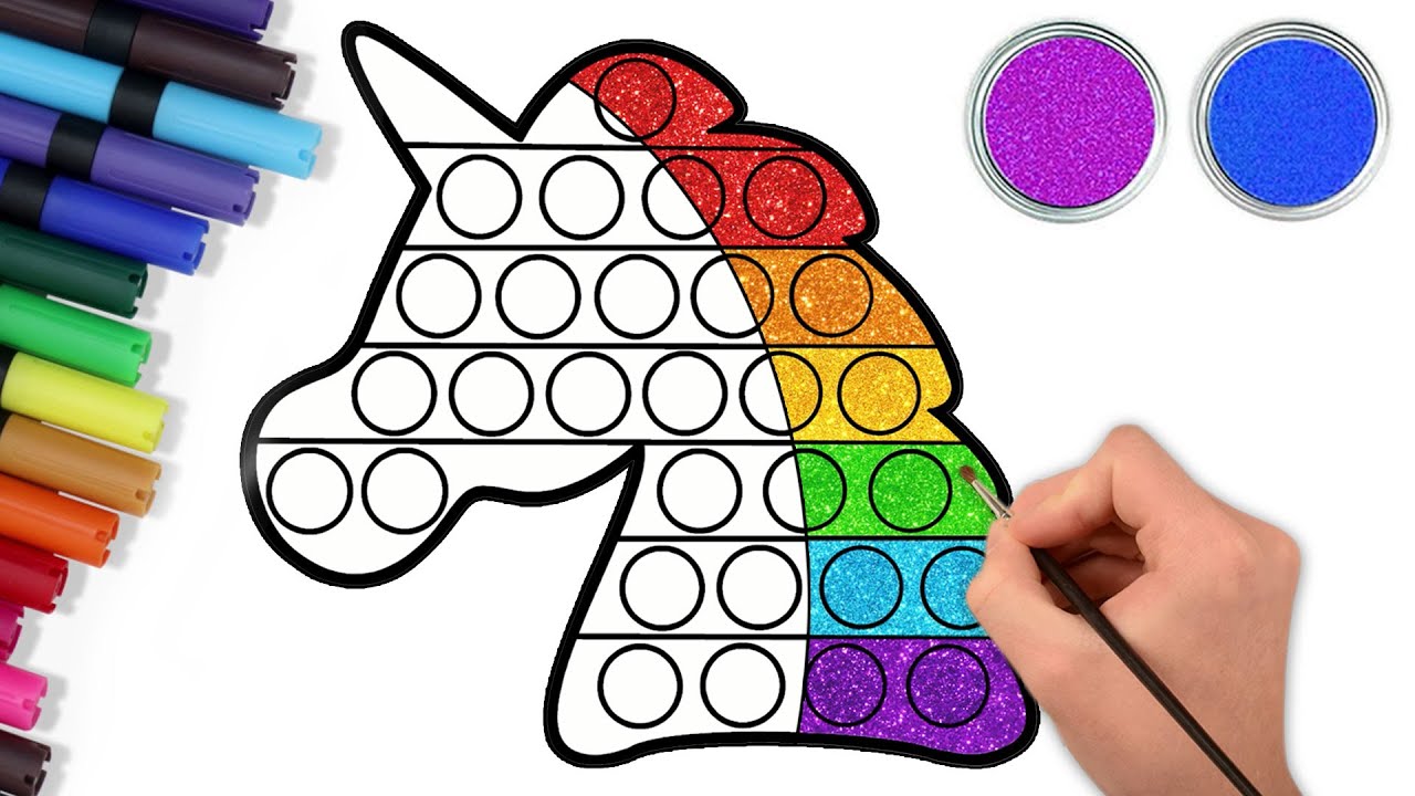 How to Draw Pop It Unicorn | Drawing, Painting and Coloring for Kids, Toddlers | Art For Kids