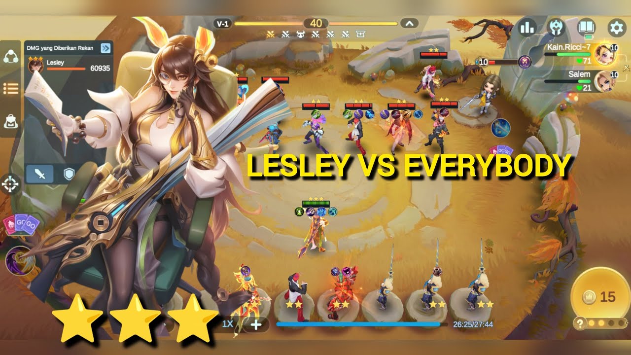 Tes Damage GILA !! Lesley ⭐⭐⭐ & Ling ⭐⭐⭐ vs Everybody 😱 | #mcgg #magicchessgogo #magicchessindonesia