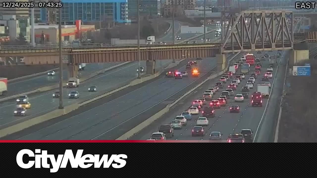 Highway 401 crash leaves transport truck driver in life-threatening condition
