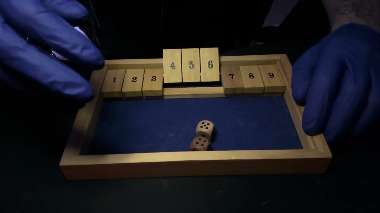 shut the box asmr 😴💤 | asmr soft, inaudible whispers, mouth sounds, tapping & wood sounds 🎲
