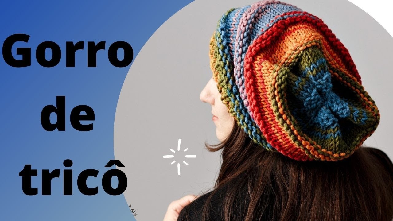 Gorro de tricô com agulha circular