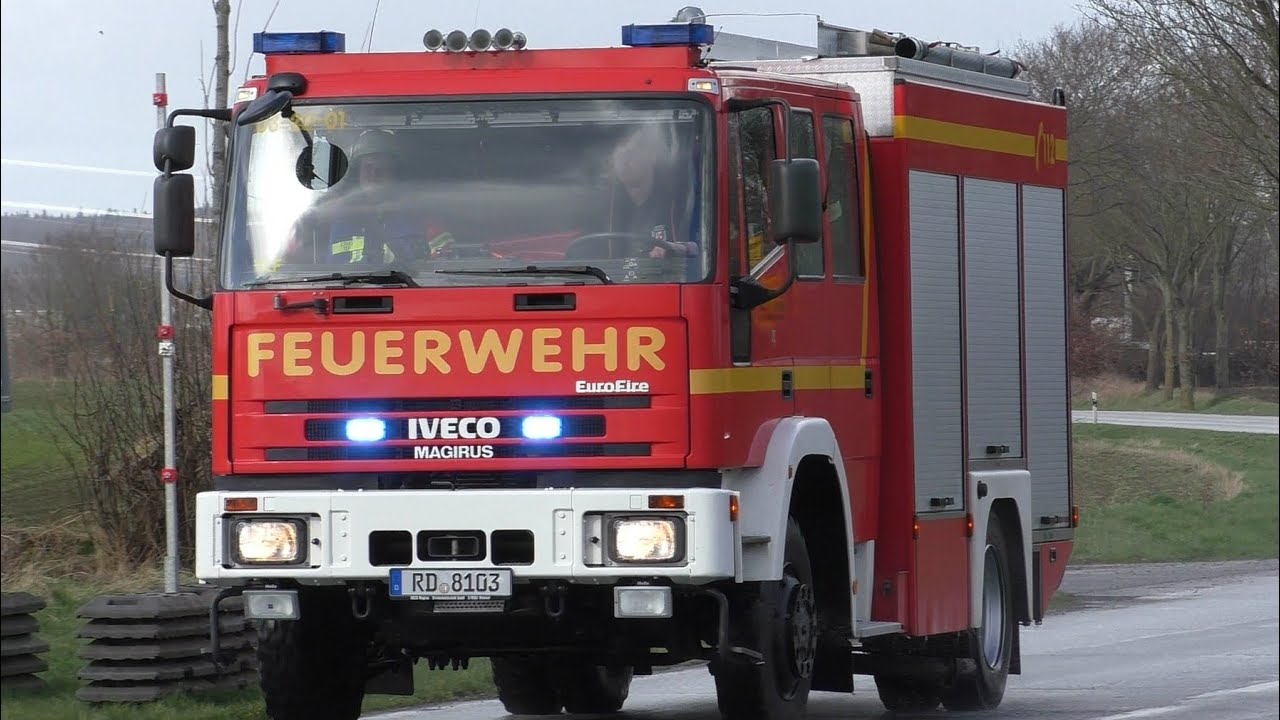 [Gefahrguteinsatz in Großdruckerei] Einsatzfahrten LZ-G + Feuerwehr Büdelsdorf