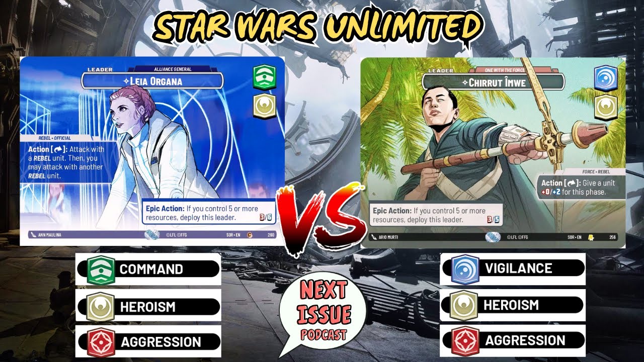 LEIA ORGANA Agression vs CHIRRUT IMWE Aggression | Star Wars Unlimited  | FFG | LoneStar Pack Breaks