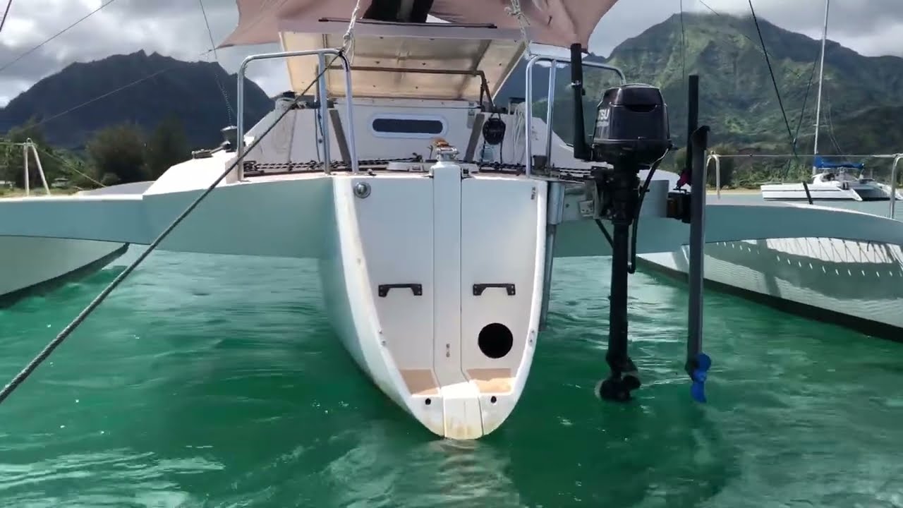EPropulsion ELite pushes my Trimaran up River 