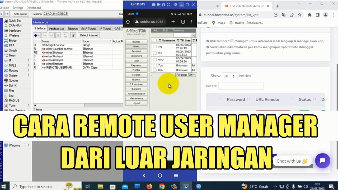 CARA REMOTE USERMAN DARI LUAR JARINGAN
