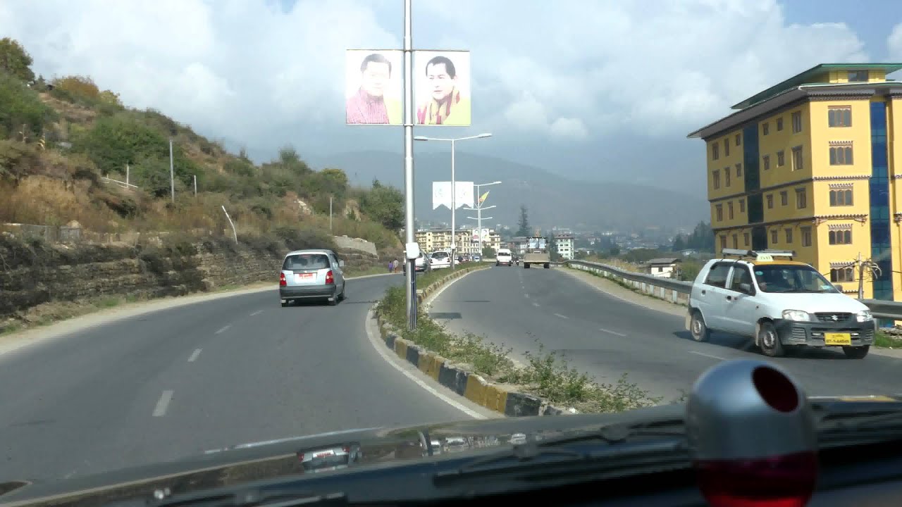 Driving into Thimphu, Bhutan, 2015-11-07