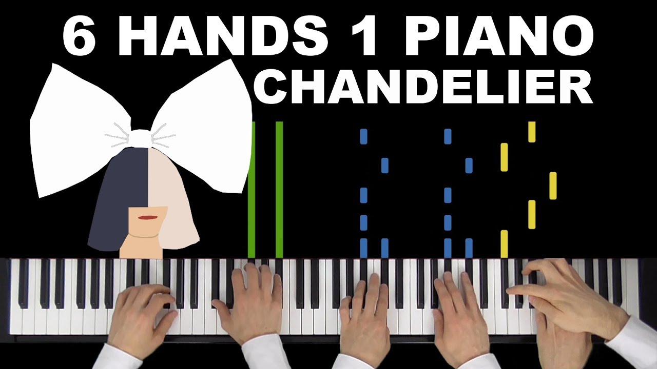 Sia - Chandelier | 6 Hands 1 Piano | Synthesia