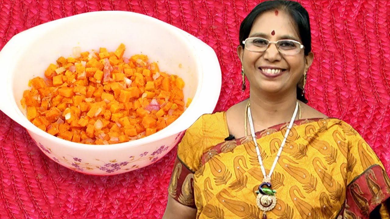 Microwave Oven Cooking: Carrot Dry Curry | Mallika Badrinath Recipes | Poriyal Recipe