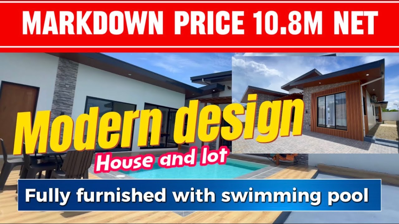 L-656-26 Nasugbu Modern design House and lot 500 sqm with swimming pool fully furnished 
