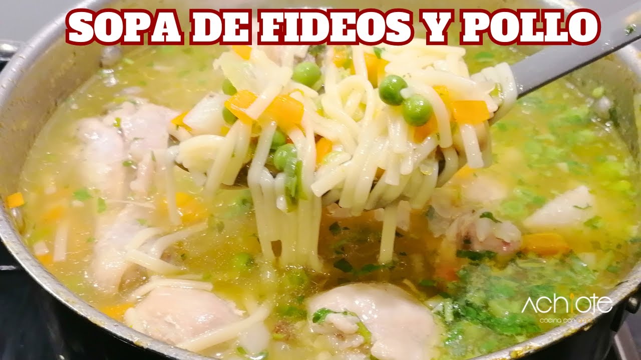 SOPA de FIDEOS  con POLLO