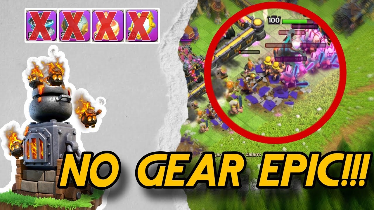 TANPA GEAR EPIC!!! KOMBO TH17 SUPER VALKYRIE - CLASH OF CLANS INDONESIA ATTACK STRATEGI
