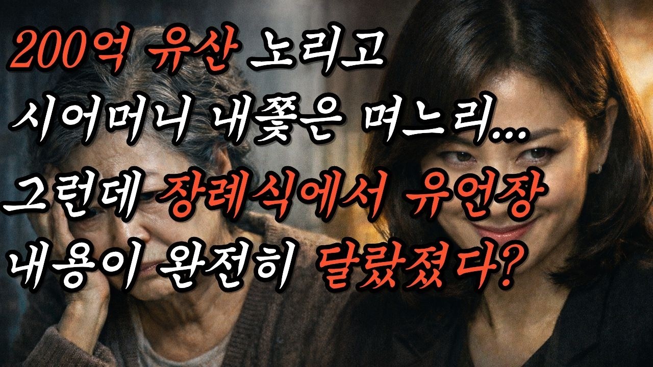 “200억 유산 노리고 시어머니 내쫓은 며느리… 그런데 유산 주인이 달랐다!