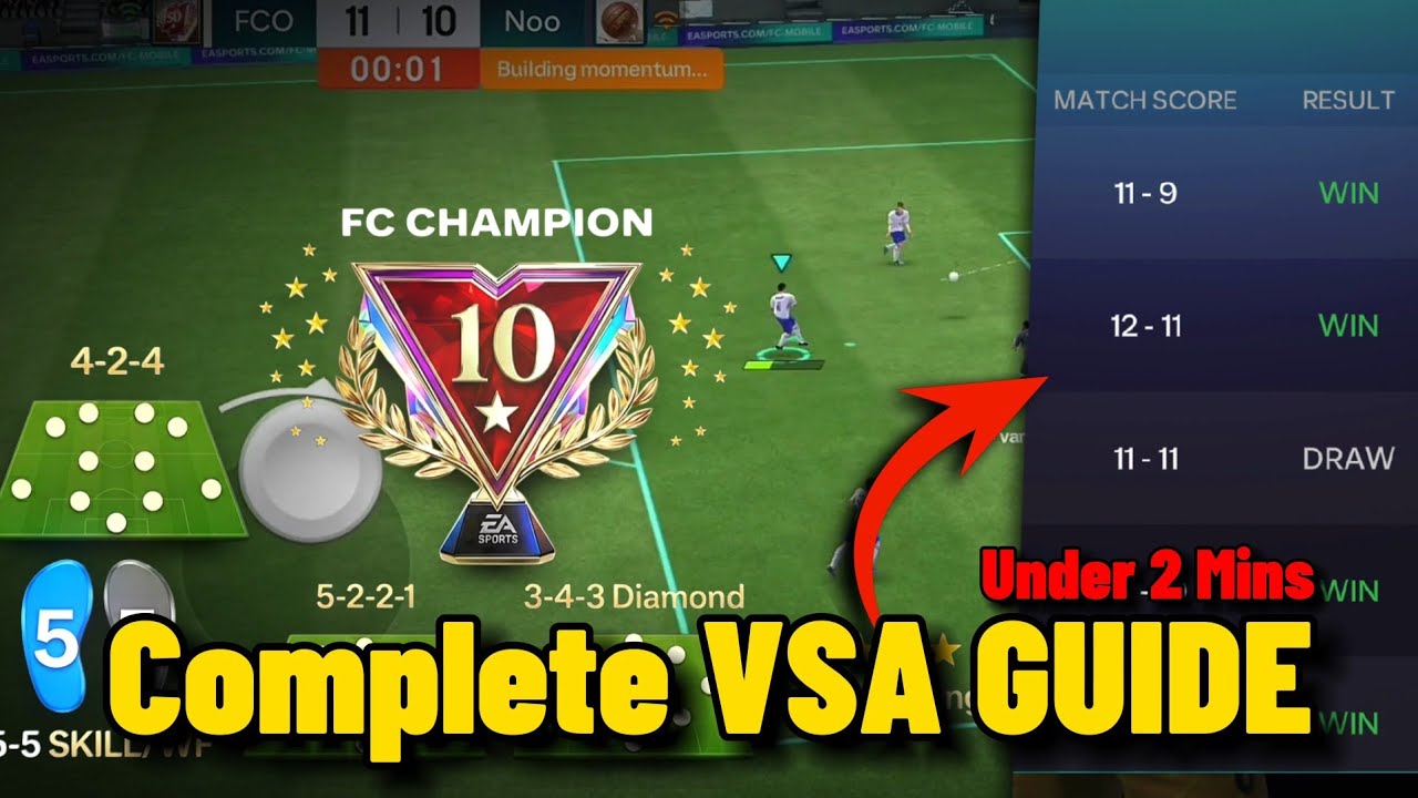 Руководство по VSA в FC Mobile! Лучшие советы и тактика.