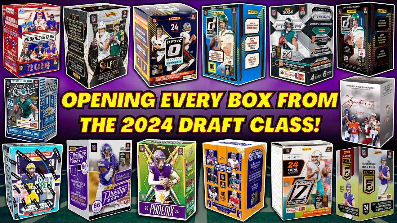 *MIND BLOWING PULLS GALORE!🤯 OPENING EVERY BOX OF FOOTBALL CARDS FROM THE 2024 DRAFT CLASS!🏈