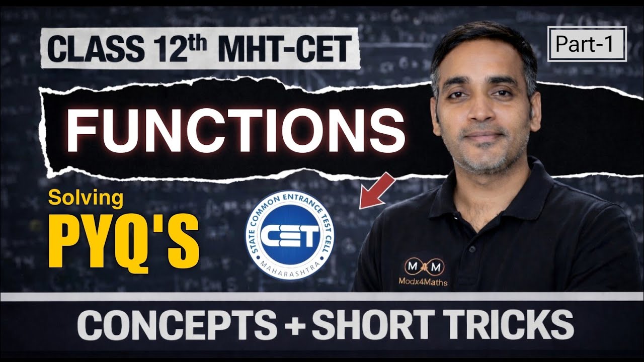 MHT CET 2026 Maths | FUNCTIONS Previous Year Questions Solved | Part-1
