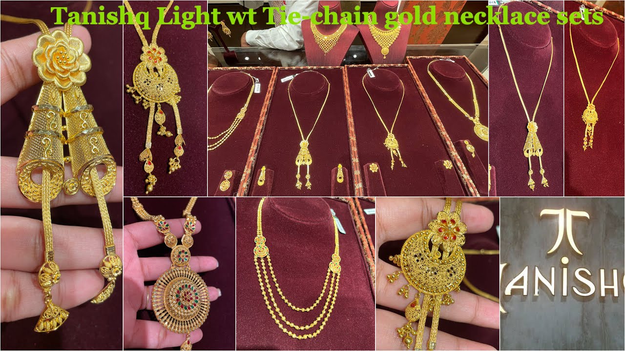 Tanishq light weight Tie-Chain long necklace sets | Light weight long Necklace sets| Most Requested