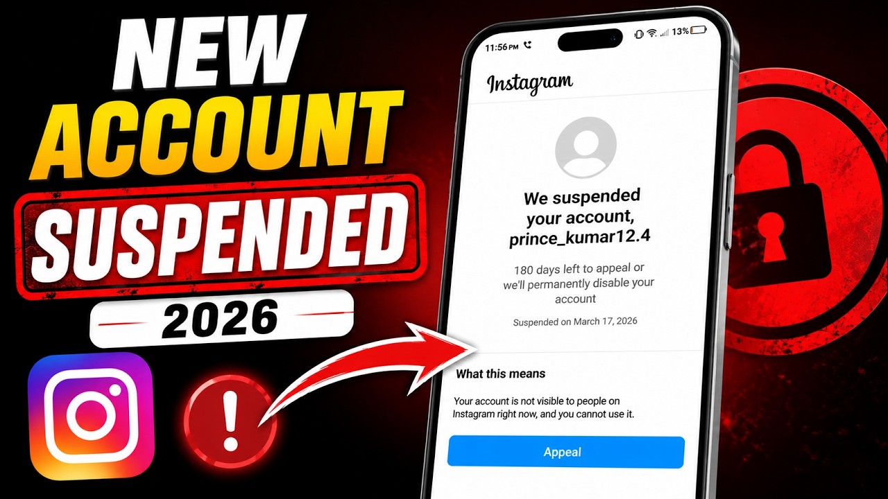 Instagram New Account Suspended Problem 😯 | We Suspended Your Account 2026
