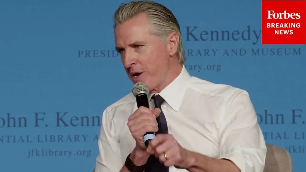 Gov. Gavin Newsom Makes Book Tour Stop At JFK Presidential Library In Boston, MA