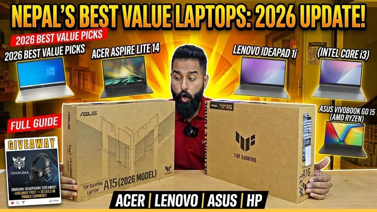 Best Laptops Price in Nepal 2026 | Students| Office Use| Gamers| Intel i5, i7,Ryzen 5 & Ryzen 7