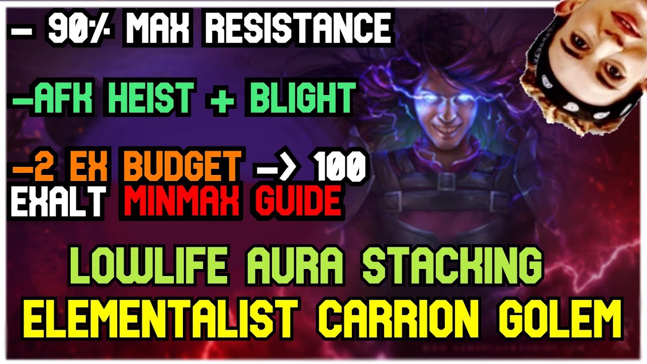 CARRION GOLEM AURA STACKING + LIFE ELEMENTALIST GUIDE - 90% MAX RESISTANCE - RUN THROUGH LASERS