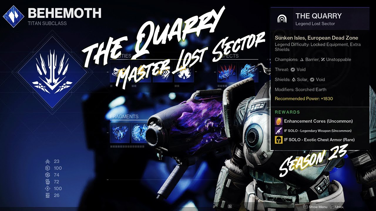 Destiny 2 The Quarry Master Lost Sector