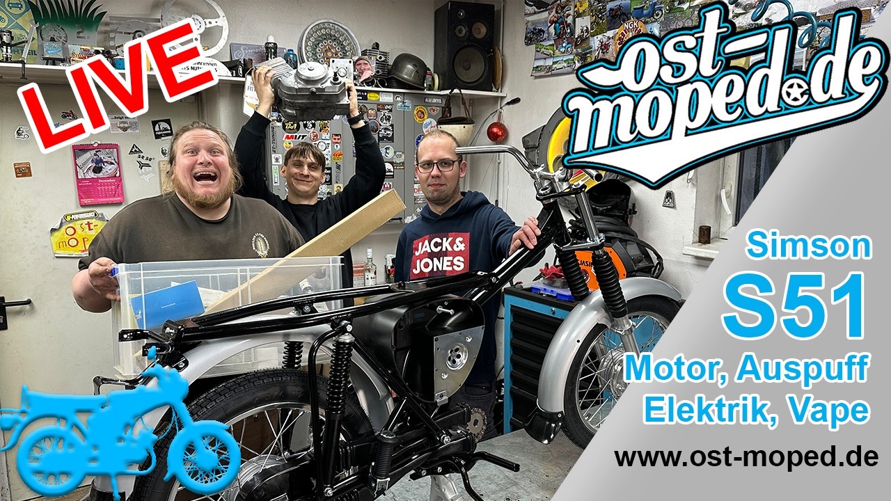 Livestream - Simson S51 Neuaufbau - Der Motor muss rein! - ost-moped.de