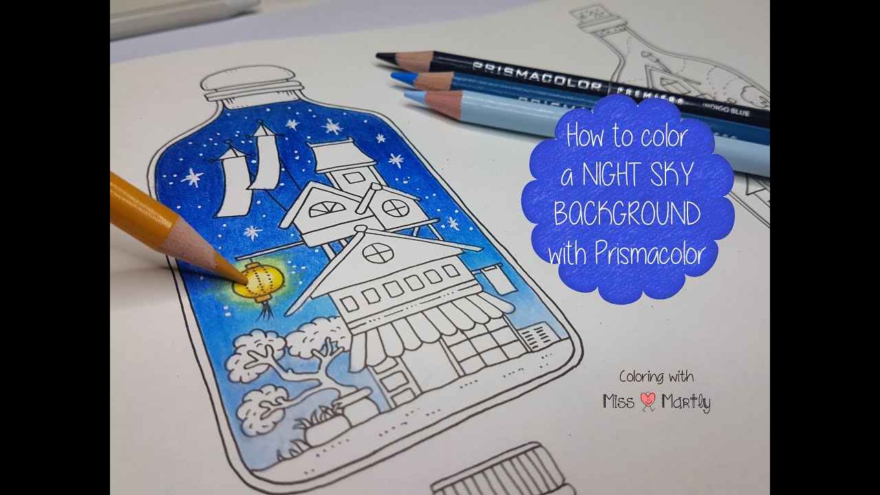 How to color: SKY NIGHT Background | Worlds of Wonder Bottle 1 | Johanna Basford | Coloring Tutorial