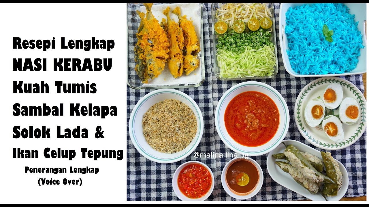Cara Buat Nasi Kerabu Mudah & Sedap | nasi kerabu recipe malina lina pg | nasi kerabu kelantan