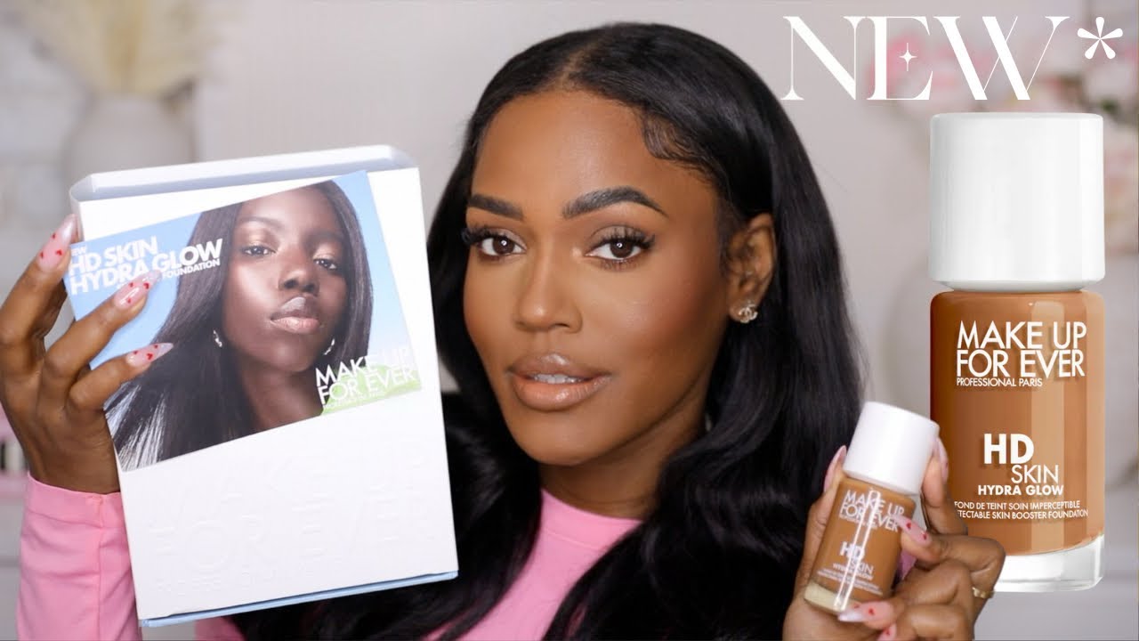 NEW* MAKEUP FOREVER HD Skin Hydra Glow Foundation | DARK SKIN BLACK WOMAN REVIEW